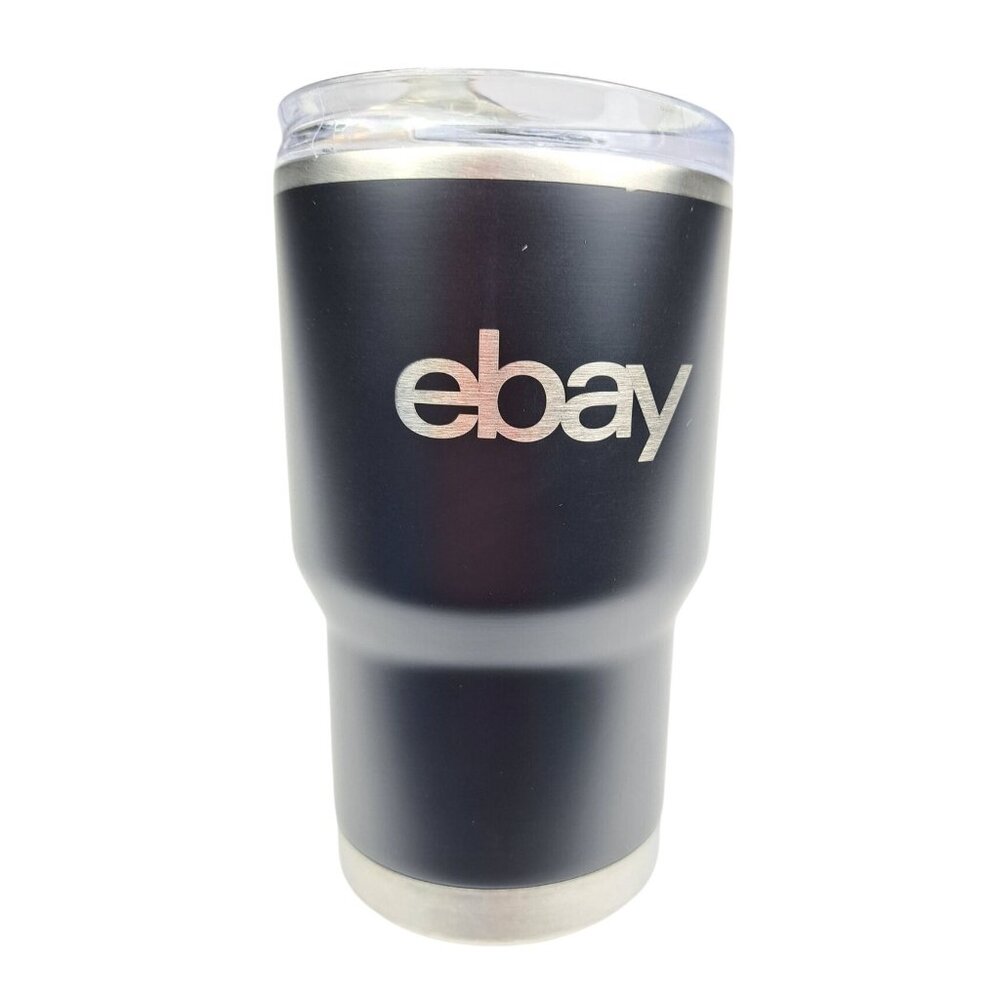 eBay Black Stainless Steel Tumbler 12 Ounce Lid Cup Insulated Travel Mug New